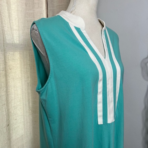 Spartina 449 Tunic Dress Sleeveless Turquoise Blue Stretch Beach Women's Size XL - Picture 3 of 11